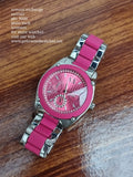 ARMANI EXCHANGE Active Chronograph Pink Dial Crystal Ladies Watch AX5043