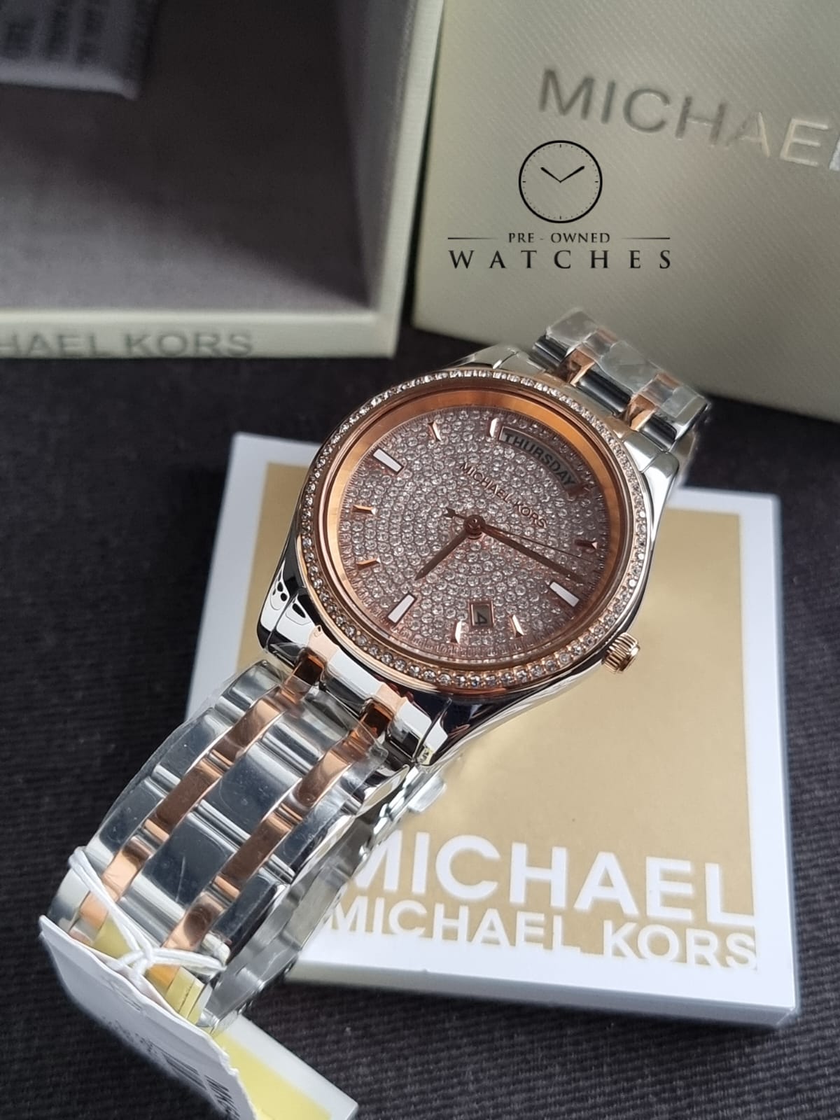 Michael Kors Women’s Quartz Stainless Steel Multi Colour Dial 34mm Watch MK6482