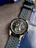 Tommy Hilfiger Men’s Quartz Black Silicone Strap Black Dial 44mm Watch 1791636