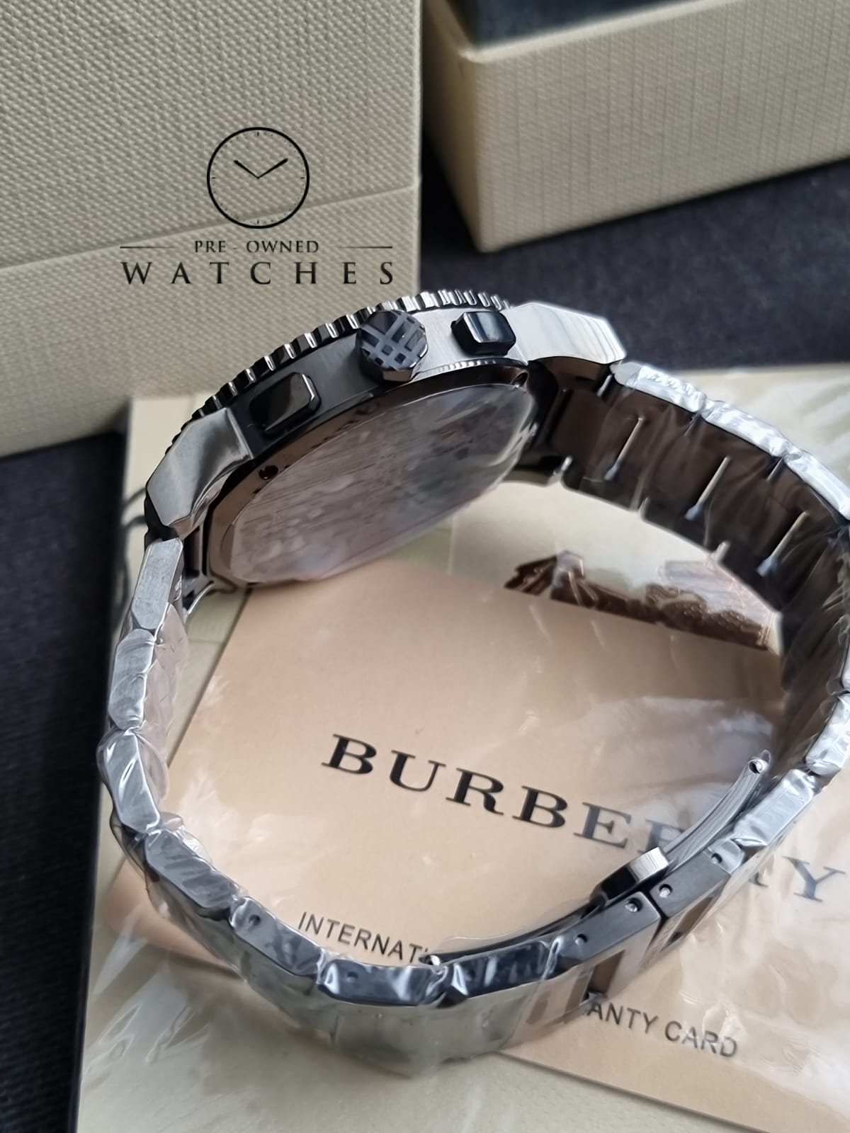 BURBERRY Men’s Swiss Made Stainless Steel Grey Dial 42mm Watch BU9381