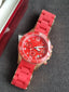 Marc by Marc Jacobs Women’s Quartz Silicone & Stainless Steel Chain Red Dial 40mm Watch MBM2577
