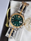 Versace Greca Time VE3K00422 Men's Watch – Green Dial, Two-Tone Stainless Steel, Quartz