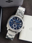 Fossil Machine Blue Dial Stainless Steel Chronograph Men's Watch 44mm – FS6096
