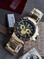 Victor Hugo Cosmo 3 Bezels Gold Stainless Steel Quartz Men's Watch – VHG10090GSG/02M