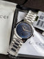Gucci Men’s Analog Quartz Stainless Steel Blue Dial 38mm Watch YA126440