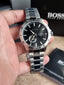 Hugo Boss Silver Stainless Steel Black Dial Automatic Watch for Men – 1514202