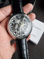 Emporio Armani Meccanico Men's Automatic Skeleton Watch – 45mm Stainless Steel & Black Leather – AR4629
