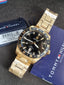 Tommy Hilfiger Gold Stainless Steel Black Dial Quartz Watch for Gents - Tommy Hilfiger 1792133