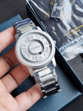 New FOXBOX 0047 Magnetic Ball Watch Mens Waterproof Leather Quartz Wristwatch Skeleton 42MM Dial Rolling Ball Pointer Men Clock