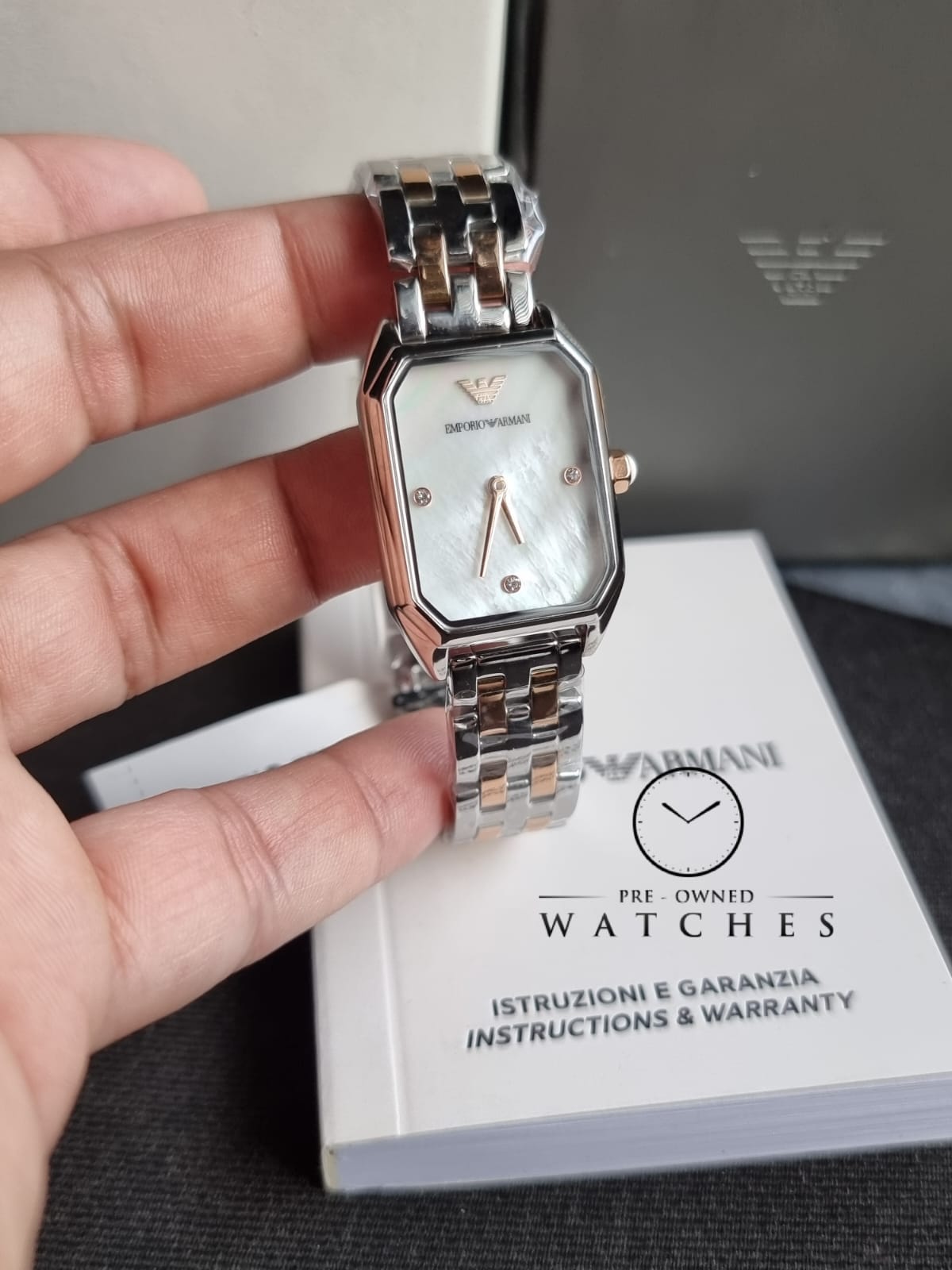 Emporio Armani Gianni T-bar Analog Black Dial Women's Watch - AR11146