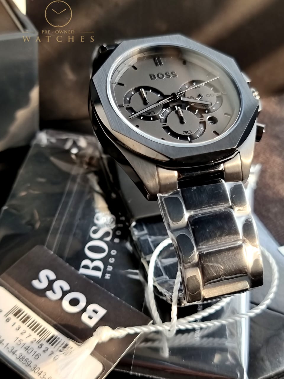 Hugo Boss Men’s Quartz Black Stainless Steel Grey Dial 42mm Watch 1514016