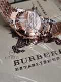 BURBERRY ROSE GOLD SWISS STAINLESS STEEL BRACELET DESIGNER LADIES WATCH BU10116