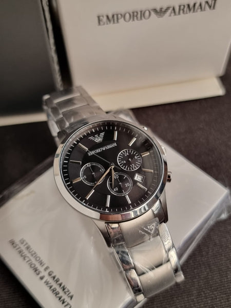 Emporio Armani AR2434 Renato Chronograph Watch Silver – Pre