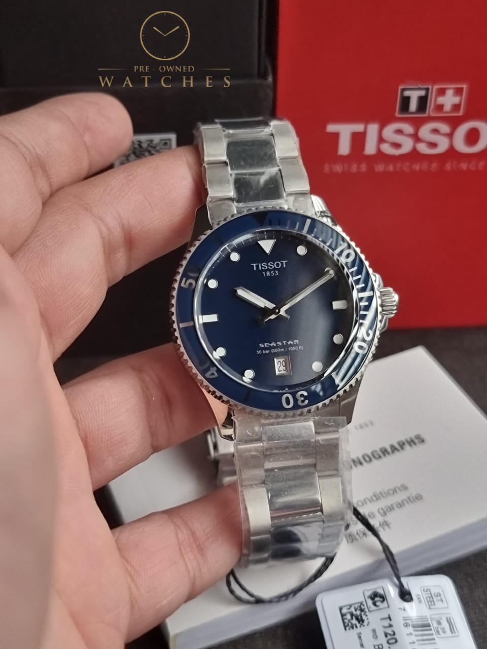 TISSOT Men’s Swiss Made Quartz Silver Stainless Steel Blue Dial 40mm Watch T120.410.11.041.00