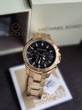 Michael Kors Men’s Quartz Gold Stainless Steel Black Dial 43mm Watch MK9108
