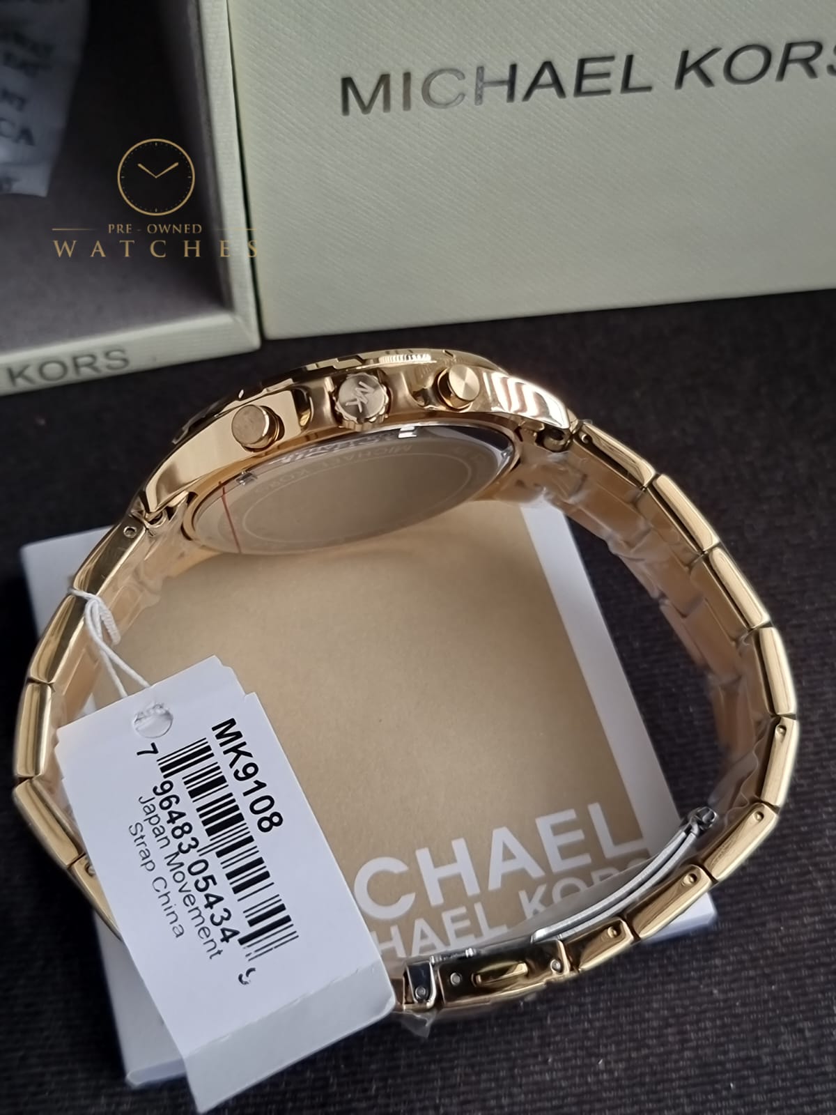 Michael Kors Men’s Quartz Gold Stainless Steel Black Dial 43mm Watch MK9108