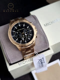 Michael Kors Men’s Quartz Gold Stainless Steel Black Dial 43mm Watch MK9108