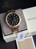 Michael Kors Men’s Quartz Gold Stainless Steel Black Dial 43mm Watch MK9108