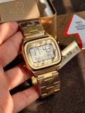 Fossil Retro Digital Gold Stainless Steel Positive Display Dial Digital Watch for Gents - FS5843
