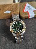 Fossil Men’s Chronograph Quartz Stainless Steel Green Dial 44mm Watch FS5622