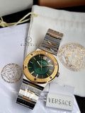 Versace Ladies Watch Greca Logo Two-Tone Green VEVH00720