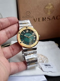 Versace Ladies Watch Greca Logo Two-Tone Green VEVH00720