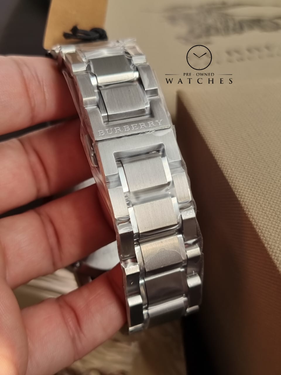 BURBERRY Silver Dial Chronograph Stainless Steel Men's Watch BU9350