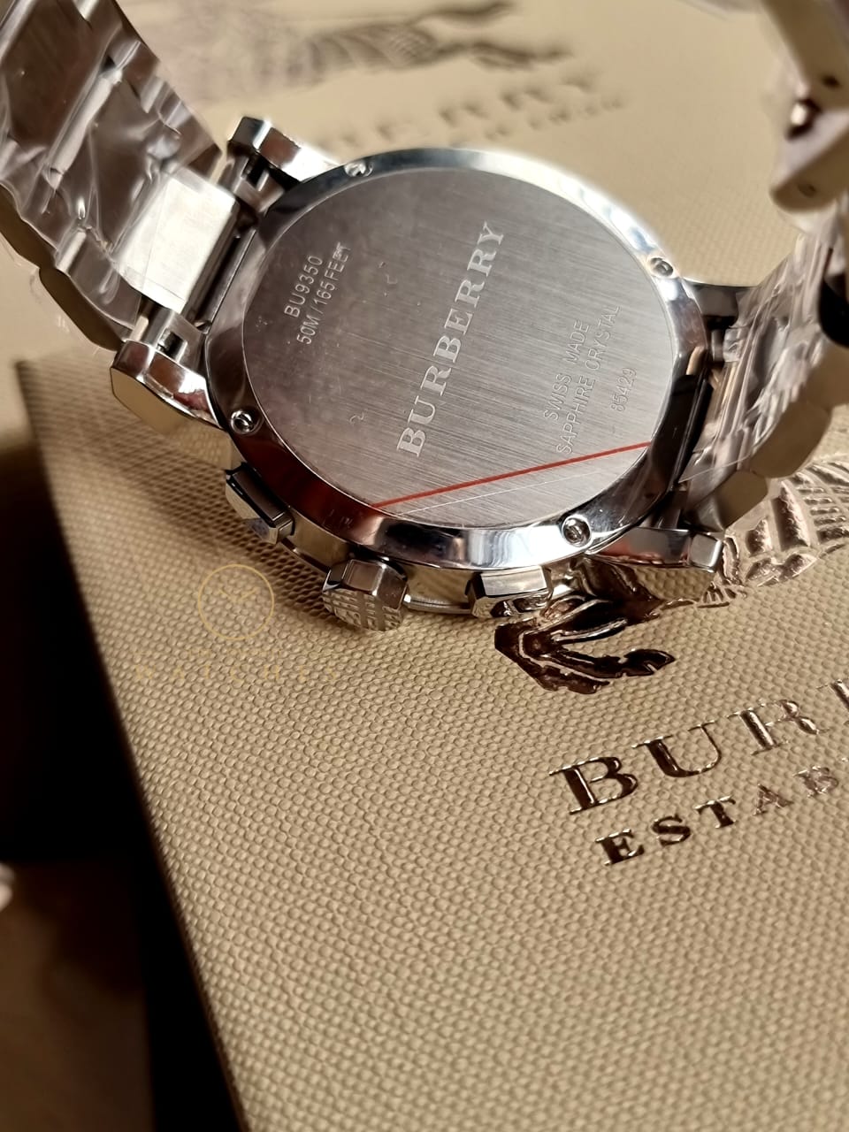 BURBERRY Silver Dial Chronograph Stainless Steel Men's Watch BU9350