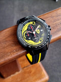 Ferrari Men’s Quartz Black & Yellow Silicone Strap Black & Yellow Dial 44mm Watch 0830078