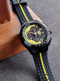 Ferrari Men’s Quartz Black & Yellow Silicone Strap Black & Yellow Dial 44mm Watch 0830078