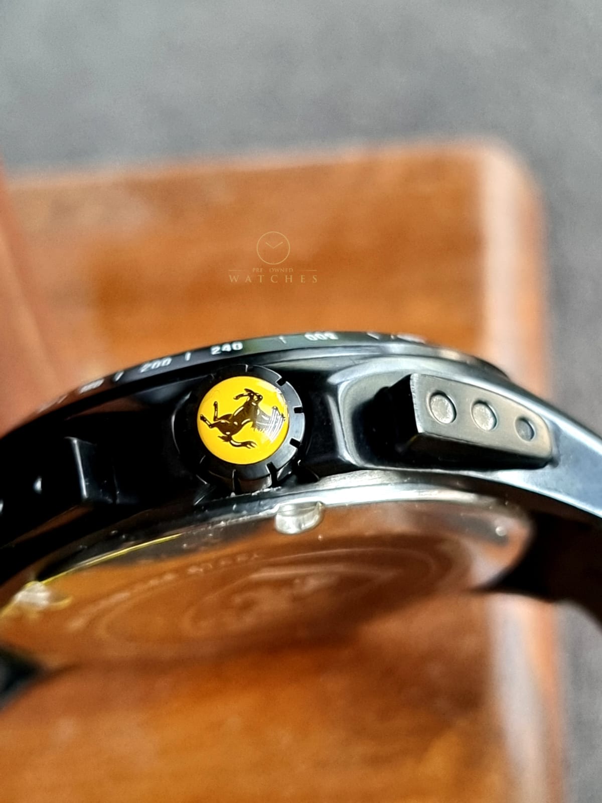 Ferrari Men’s Quartz Black & Yellow Silicone Strap Black & Yellow Dial 44mm Watch 0830078