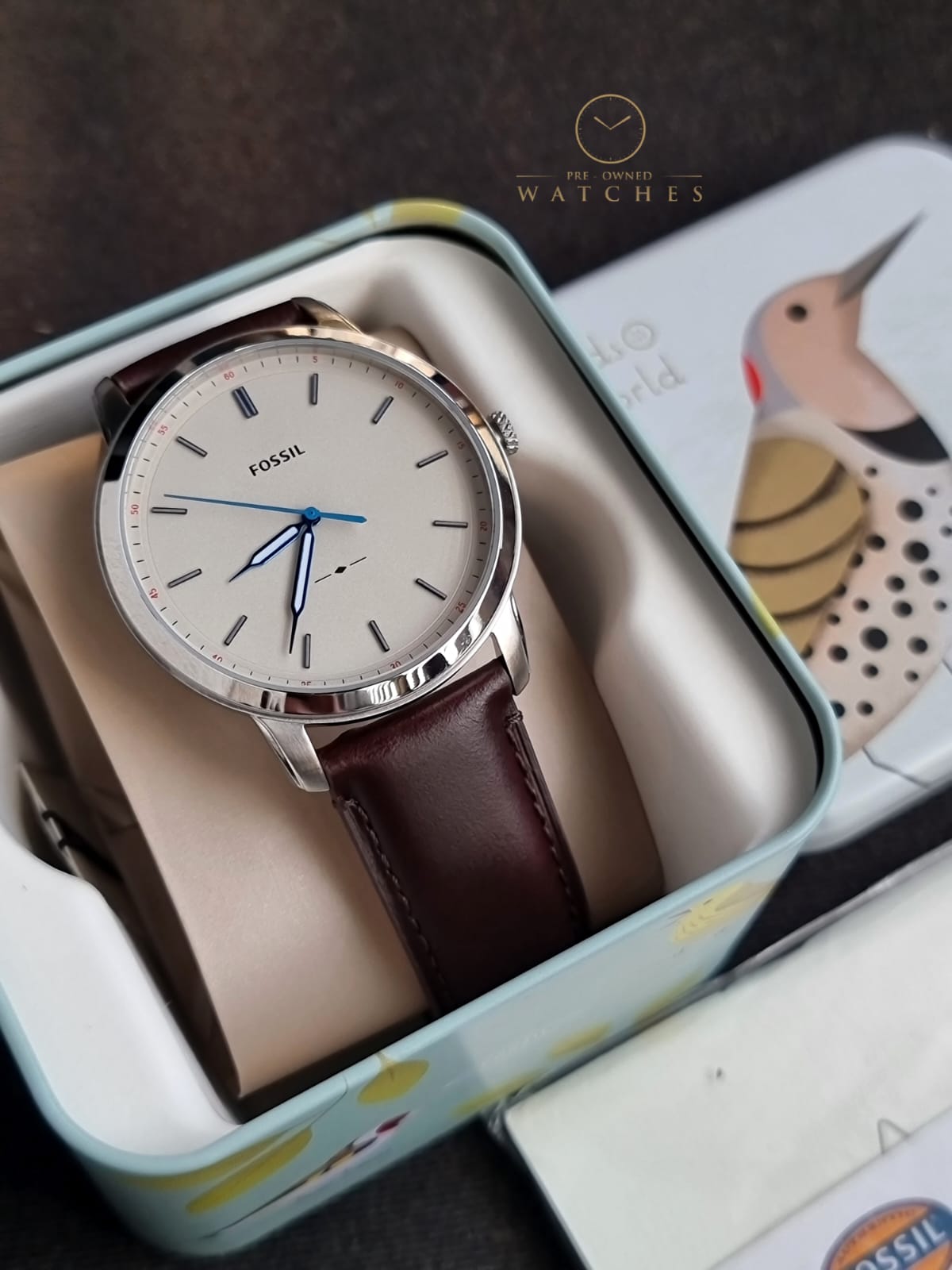 Fossil Men's FS5306 The Minimalist Three-Hand Brown Leather Watch