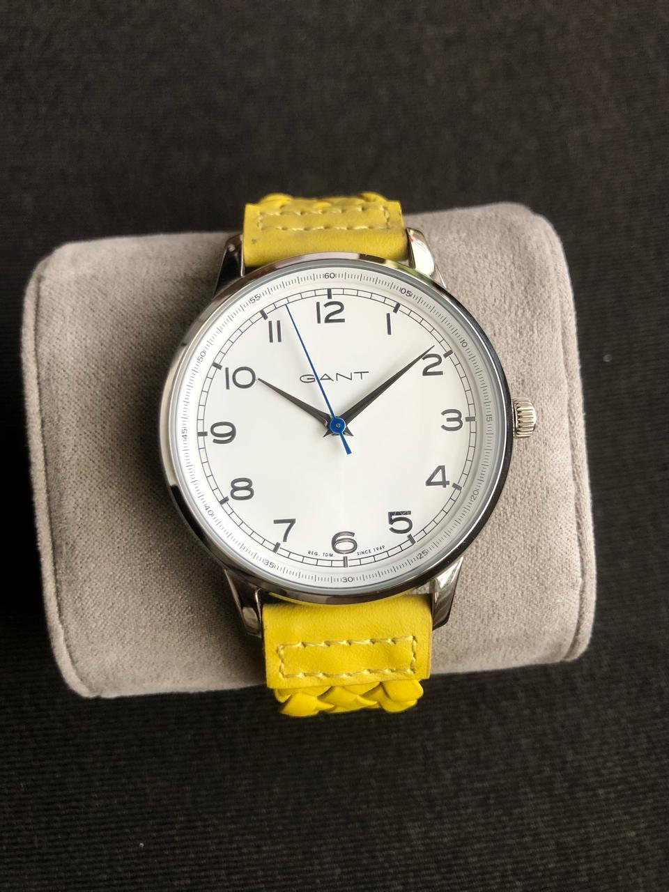 Gant Gents Watch Yellow Leather Strap Quartz Watch