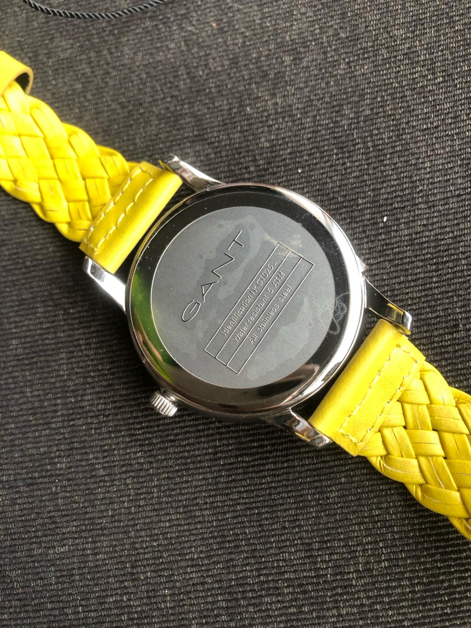 Gant Gents Watch Yellow Leather Strap Quartz Watch