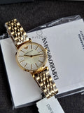 Emporio Armani Women’s Quartz Gold Stainless Steel Beige Dial 32mm Watch AR11608