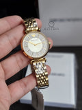 Emporio Armani Women’s Quartz Gold Stainless Steel Beige Dial 32mm Watch AR11608