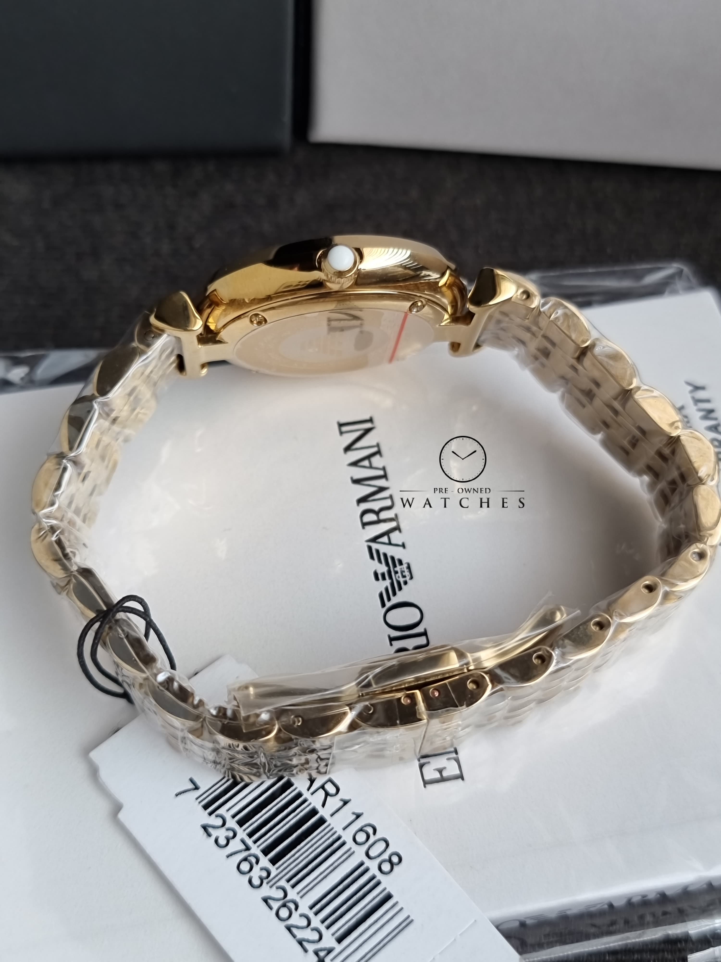 Emporio Armani Women’s Quartz Gold Stainless Steel Beige Dial 32mm Watch AR11608