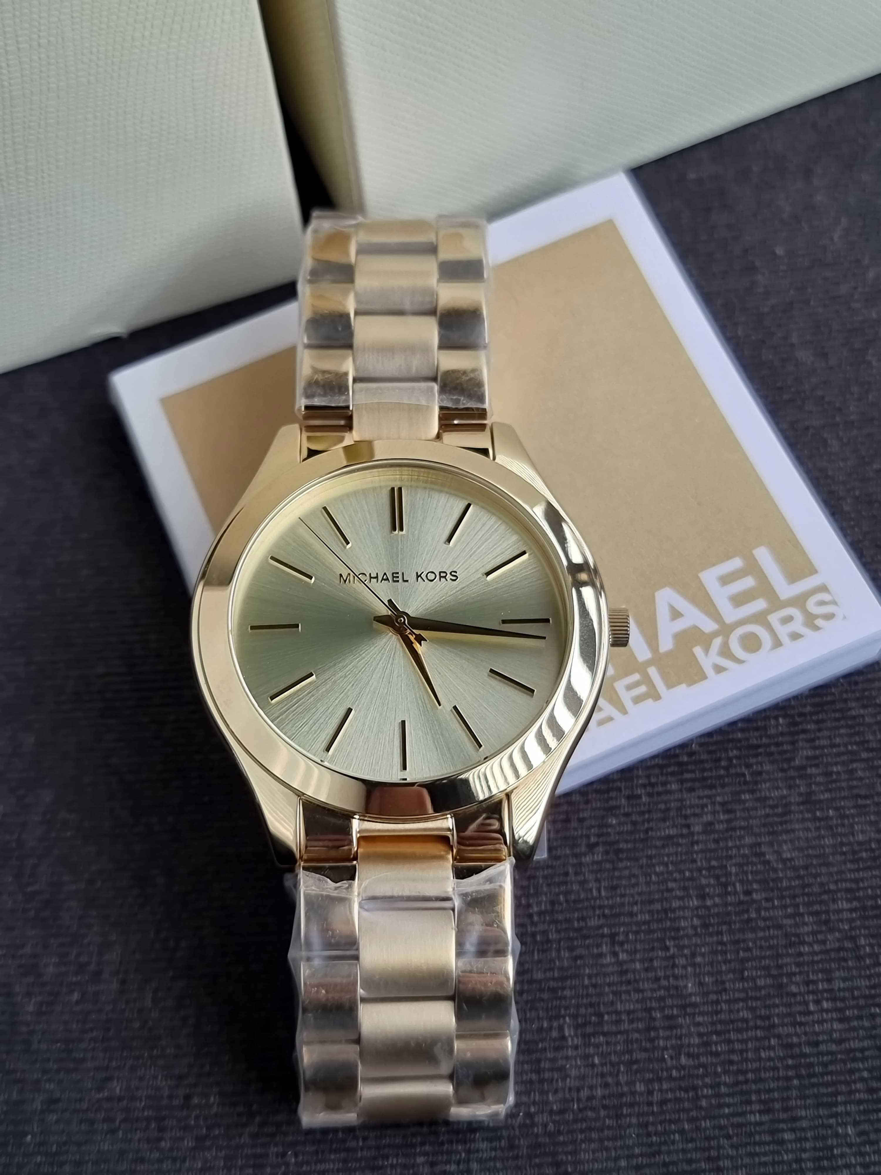 Michael Kors Women’s Analog Stainless Steel Gold Dial 42mm Watch MK3512