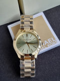 Michael Kors Women’s Analog Stainless Steel Gold Dial 42mm Watch MK3512
