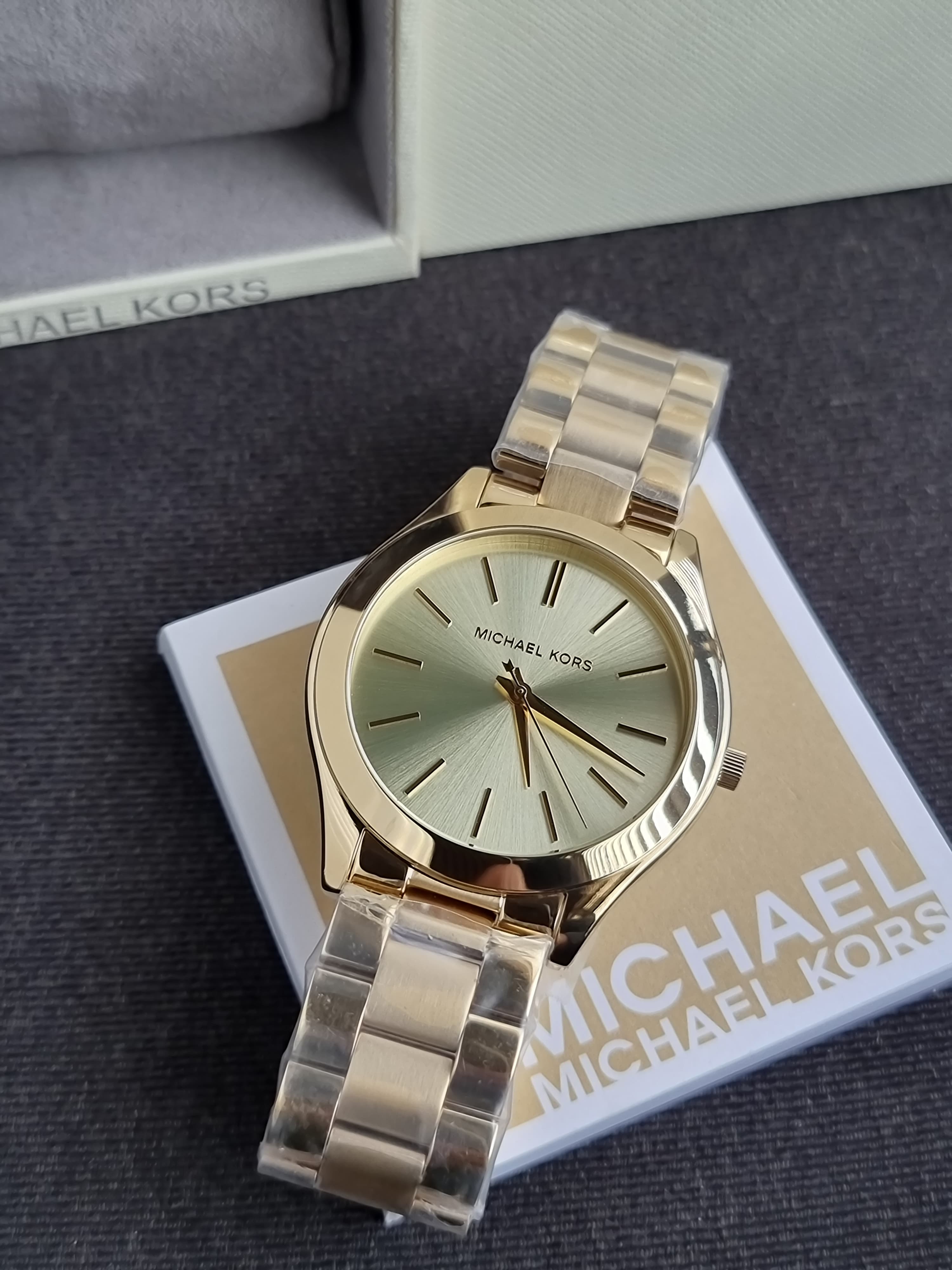 Michael Kors Women’s Analog Stainless Steel Gold Dial 42mm Watch MK3512