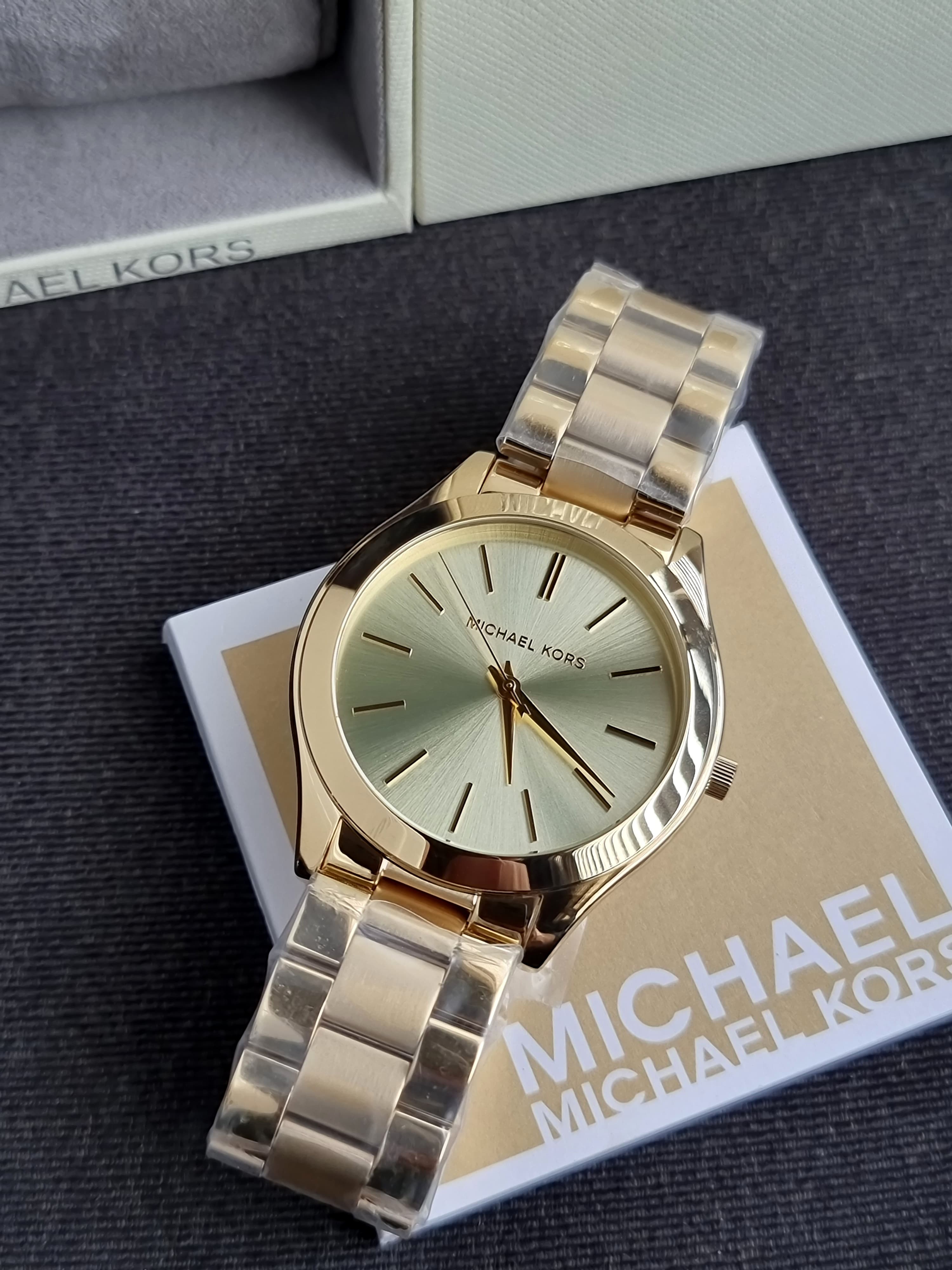 Michael Kors Women’s Analog Stainless Steel Gold Dial 42mm Watch MK3512
