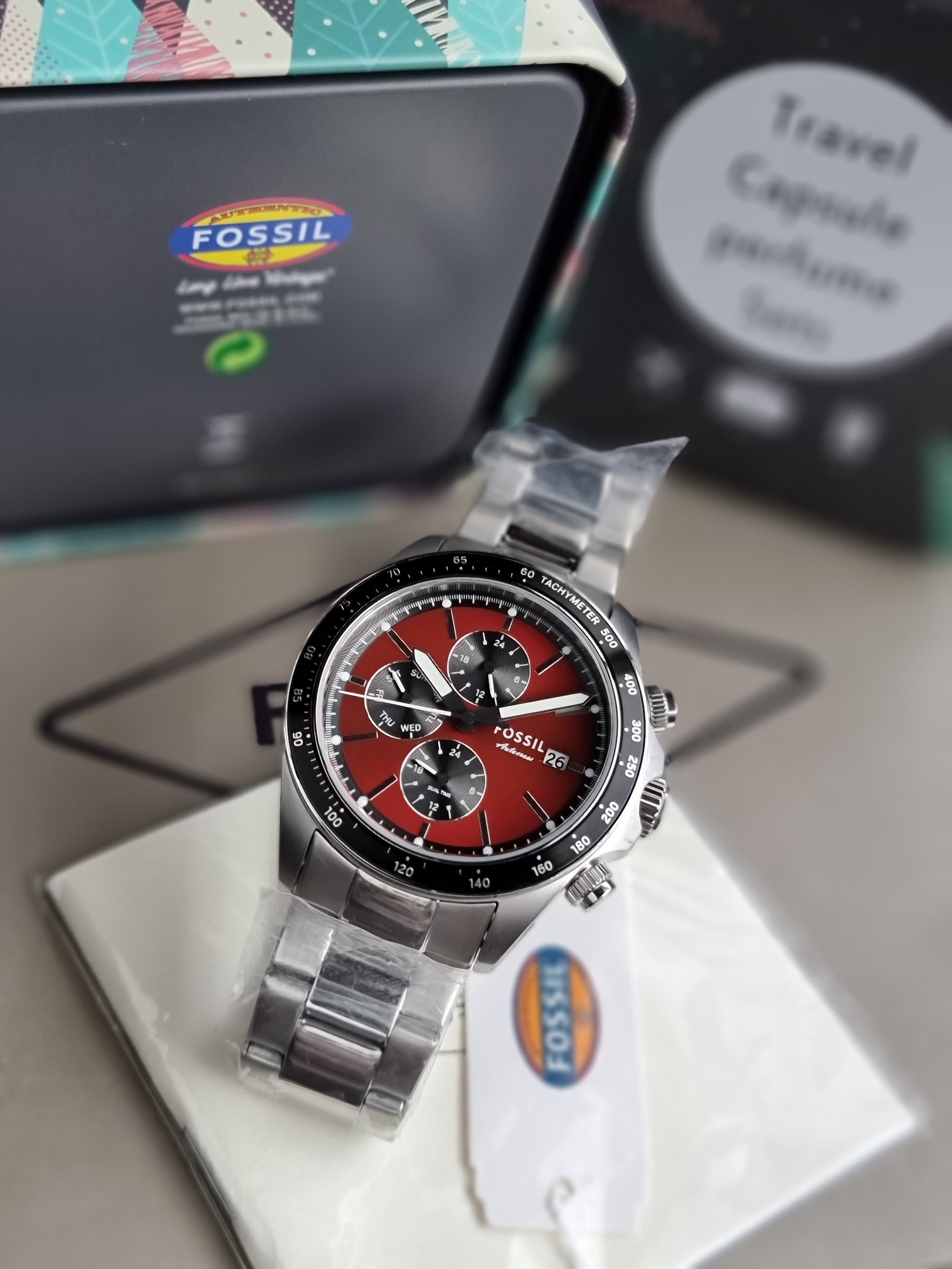FOSSIL  Autocross Chronograph Quartz Red Dial Men's Watch Item No. BQ2895