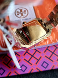 Tory Burch Watch TORY BURCH Stainless Steel Square Ladies Watch Watch Gold TBW1100, gold