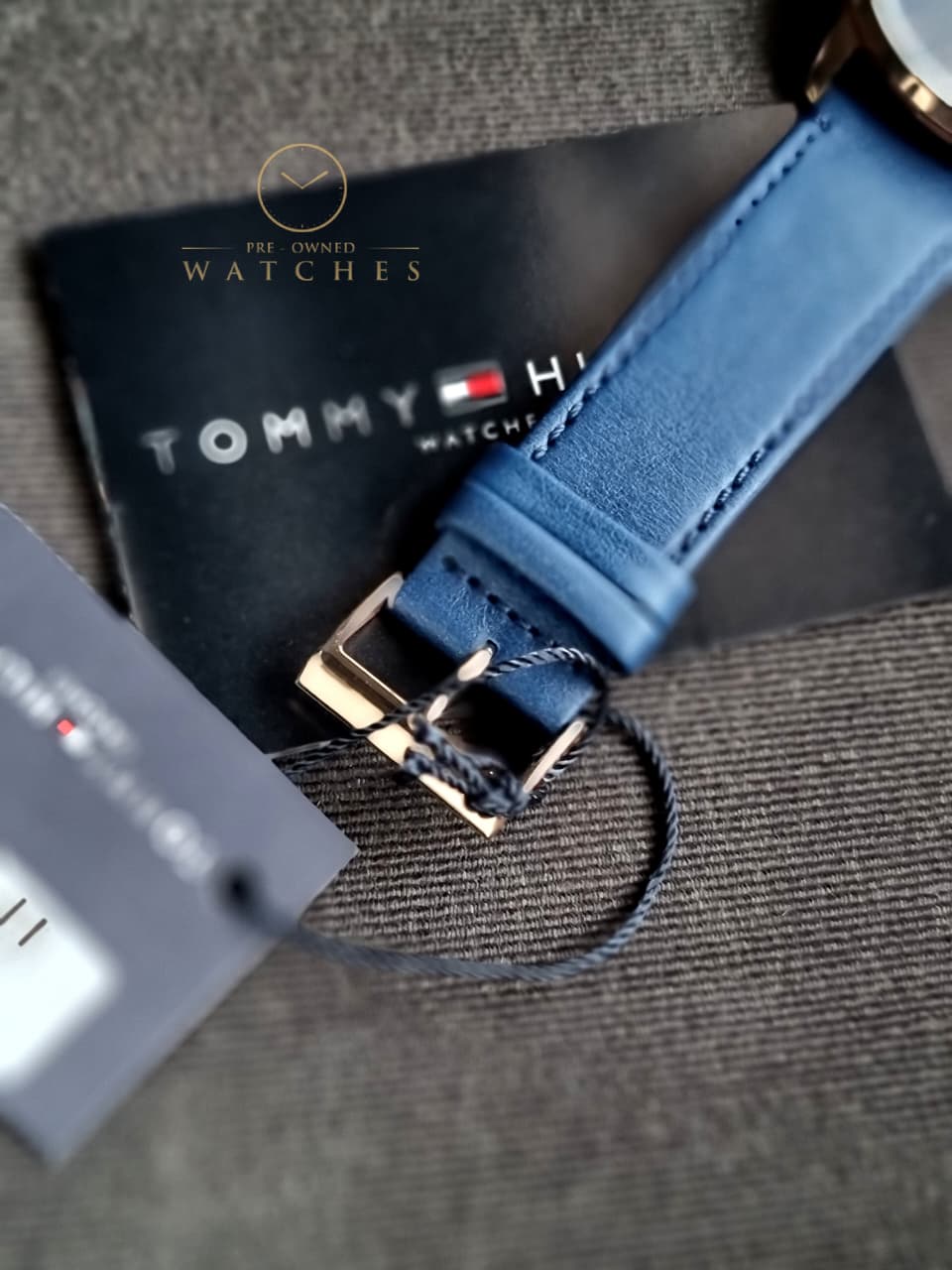 Tommy Hilfiger Analogue Multifunction Quartz Watch for Men with Navy Blue Leather Strap - 1710405