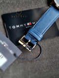 Tommy Hilfiger Analogue Multifunction Quartz Watch for Men with Navy Blue Leather Strap - 1710405