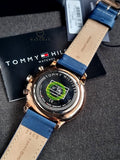 Tommy Hilfiger Analogue Multifunction Quartz Watch for Men with Navy Blue Leather Strap - 1710405