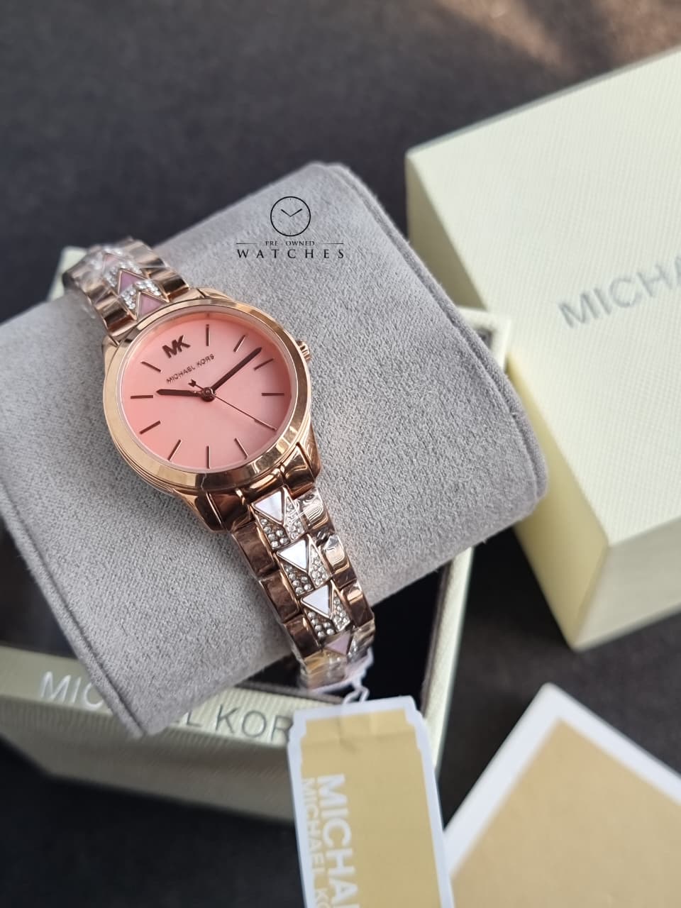 Michael Kors Women’s Quartz Stainless Steel Mother of Pearl Dial 38mm Watch MK6674