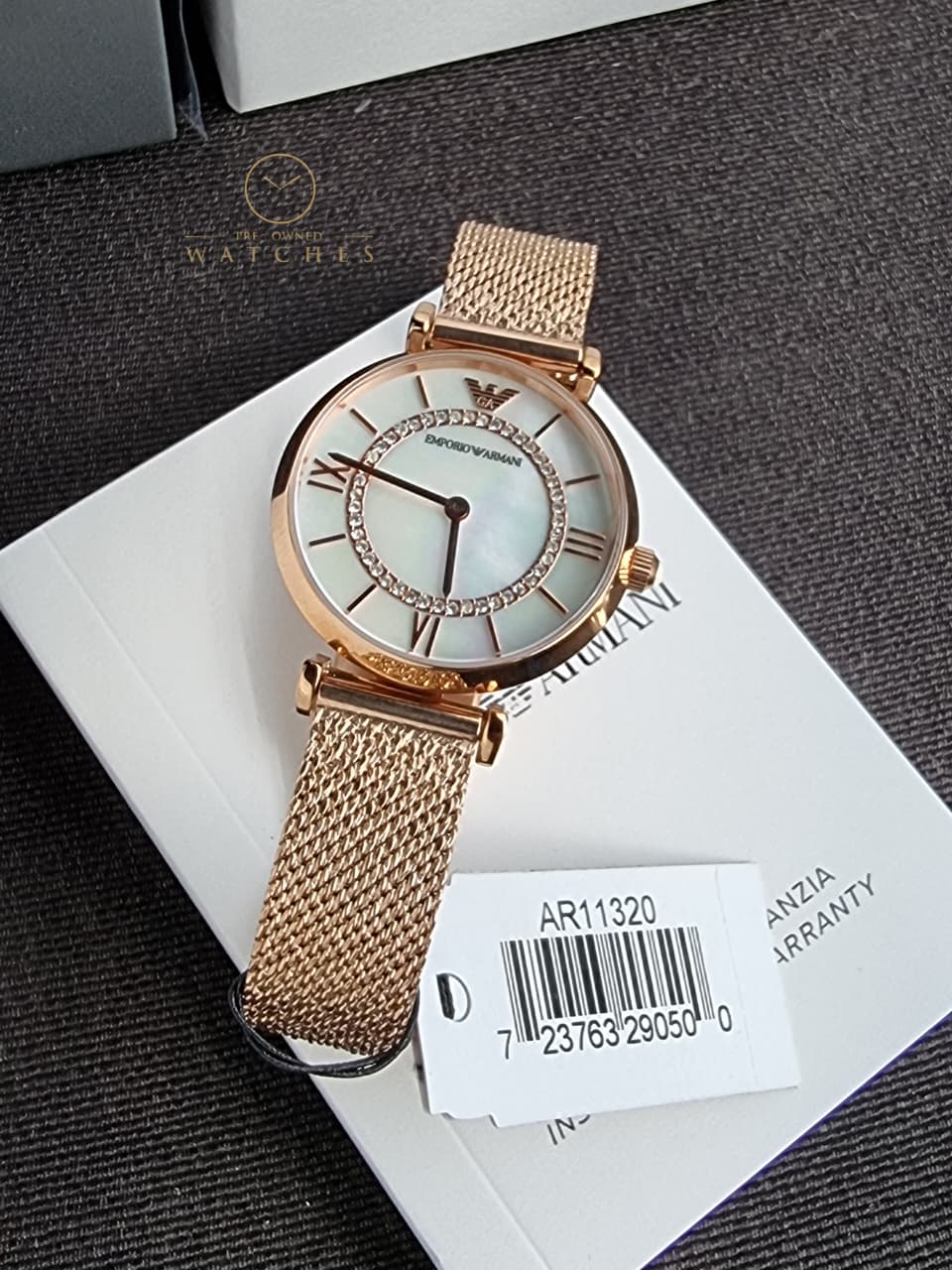 Emporio Armani Women’s Analog Stainless Steel Mother of Pearl Dial 32mm Watch AR11320