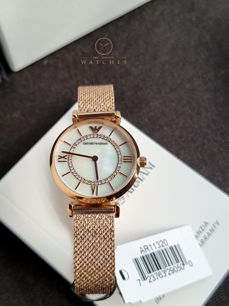 Emporio Armani Women’s Analog Stainless Steel Mother of Pearl Dial 32mm Watch AR11320