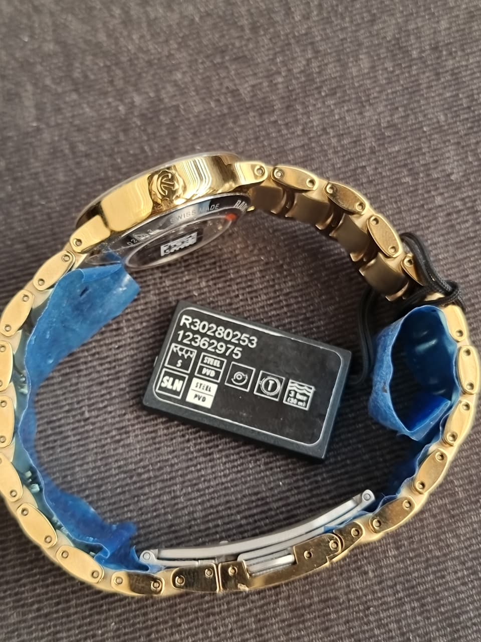 RADO Centrix Automatic Gold Dial Yellow-Gold Plated Stainless Steel Ladies Watch R30280253